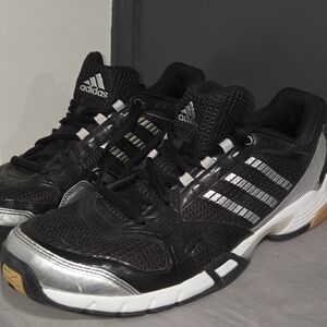 Adidas Volley Response VB 8.5 Black Silver Gum Volleyball Shoes Mens Sz 10.5 EUC